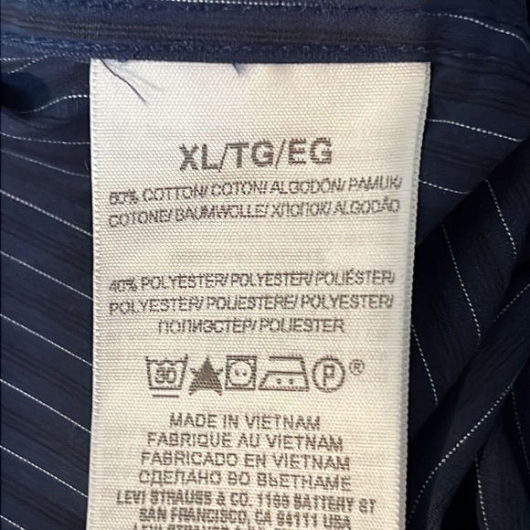 Dockers Men's Blue White Stripe Button Down Long Sleeve Shirt Size XL New w Tags - Picture 6 of 6